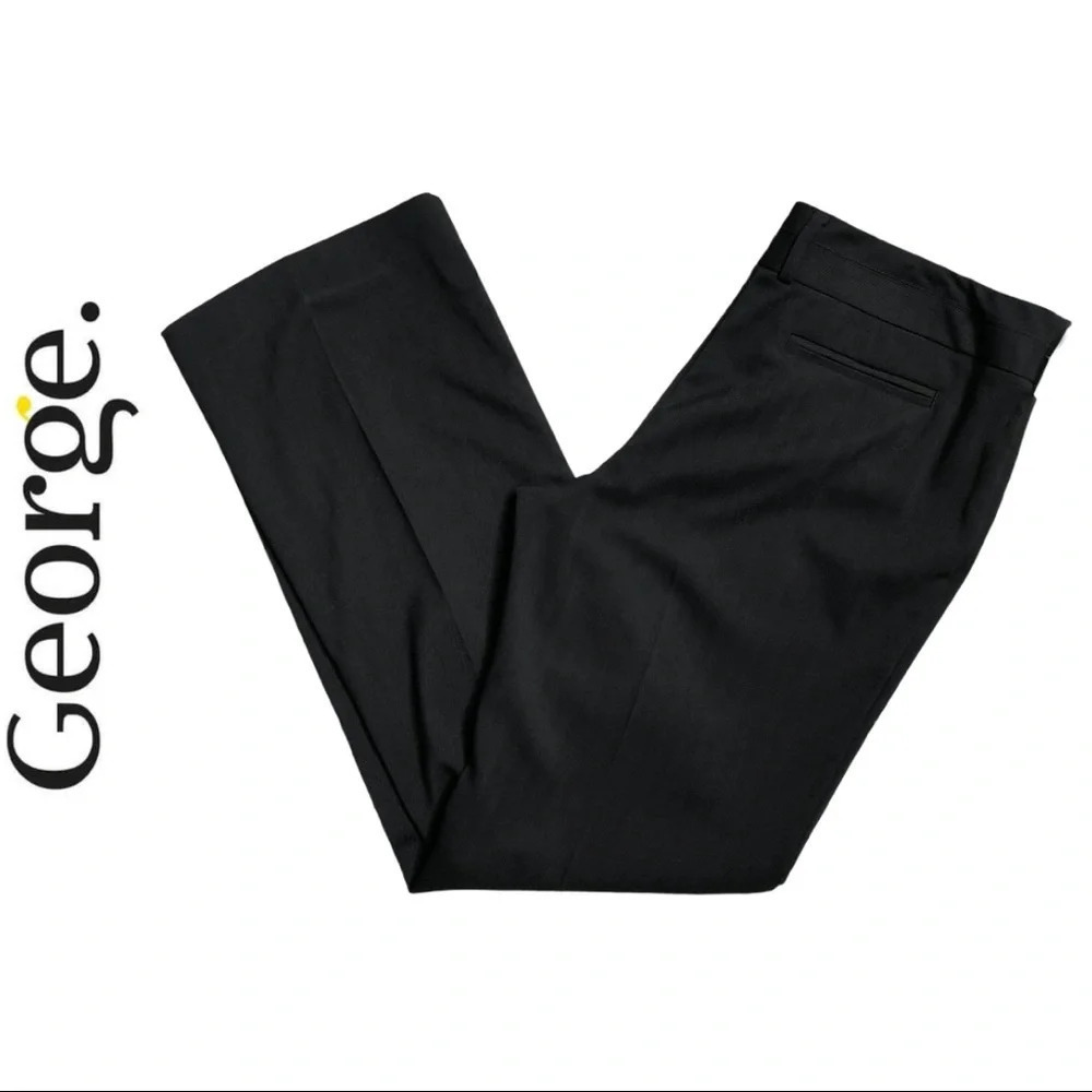 🛍️3/$40 George Striped Flat Front Dress  Pant Back Trousers Size 12